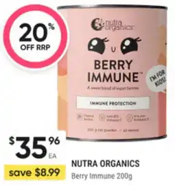 Super Pharmacy Nutra organics berry immune offer