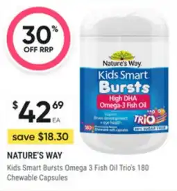 Super Pharmacy Nature's Way Kids Smart Bursts 3 fist oil trio offer