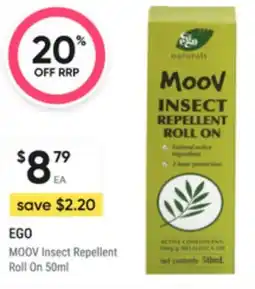 Super Pharmacy EGO MOOV Insect Repellent Roll On offer