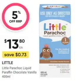 Super Pharmacy Little Parachoc Liquid Paraffin Chocolate Vanilla offer