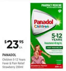 Super Pharmacy Panadol children 5-12 years fever & pain relief strawberry offer