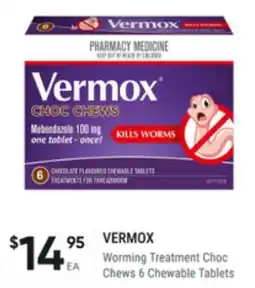 Super Pharmacy Vermox worming treatment choc chews offer