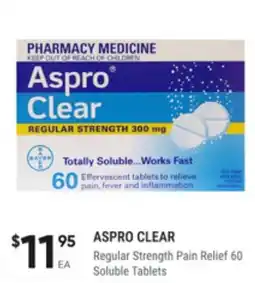 Super Pharmacy Aspro clear regular strength pain relief offer