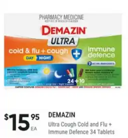 Super Pharmacy Demazin ultra cough cold and flu + immune defence offer