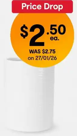 Kmart Ribbed Tumbler - White offer