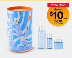 Kmart Oxx skincare hydrating mini set - hyaluronic acid and squalane offer