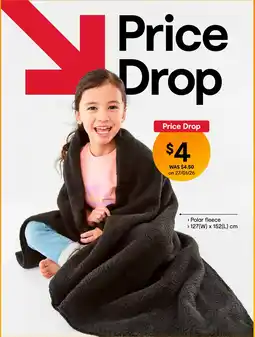 Kmart Polar Fleece Throw - Black offer