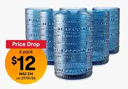 Kmart Blue Pearls Highball Glasses offer