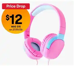 Kmart Over-Ear Wired Kids Headphones - Pink offer