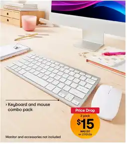 Kmart Wireless Keyboard and Mouse Combo - White and Silver offer