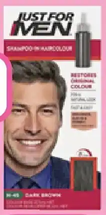 Priceline Just For Men Shampoo-In Haircolour Dark Brown offer