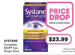 Priceline Systane Complete Lubricant Eye Drops Preservative Free offer