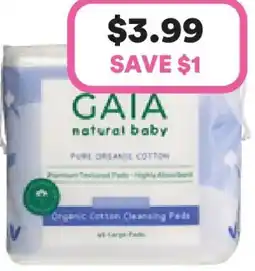 Priceline Gaia natural baby organic cotton pads offer