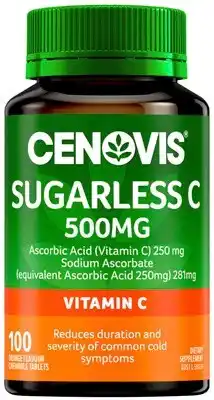 Amcal Pharmacies Cenovis Sugarless Vitamin C 500mg 100 Chewable Tablets offer