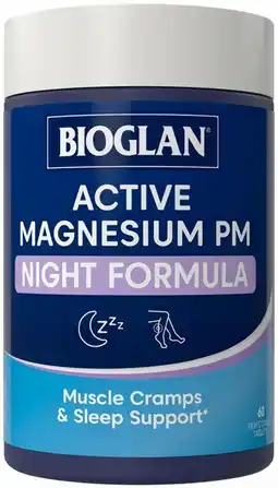 Amcal Pharmacies Bioglan Active Magnesium PM Night Formula 60 Tablets offer