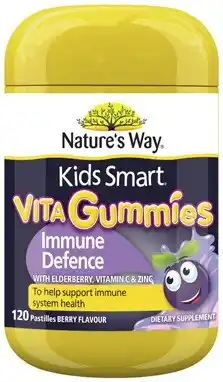 Amcal Pharmacies Nature’s Way Kids Smart Vita Gummies Immune Defence Berry Flavour 120 Pastilles offer