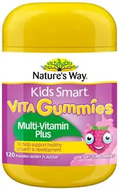 Amcal Pharmacies Nature’s Way Kids Smart Vita Gummies Multi-Vitamin Plus 120 Pastilles offer