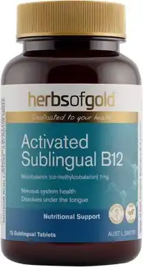 Amcal Pharmacies Herbs of Gold Activated Sublingual B12 75 Tablets offer