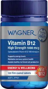 Amcal Pharmacies Wagner Vitamin B12 High Strength 1000mcg 120 Tablets offer