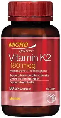 Amcal Pharmacies Microgenics Vitamin K2 180mcg 30 Capsules offer
