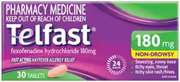 Amcal Pharmacies Telfast Hayfever Allergy Relief 180mg 30 Tablets offer