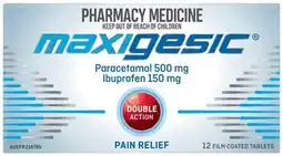 Amcal Pharmacies Maxigesic Double Action Pain Relief 12 Tablets offer