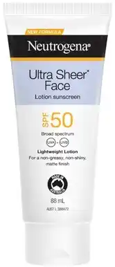 Amcal Pharmacies Neutrogena Ultra Sheer Face Lotion Sunscreen SPF 50 offer