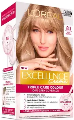 Amcal Pharmacies L’Oréal Excellence Creme Triple Care Colour 8.1 Ash Blonde offer