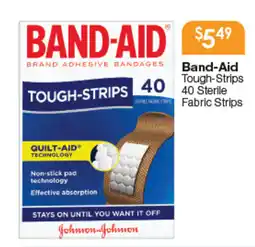 Soul Pattinson Chemist Band-aid tough-strips 40 sterile fabric strips offer