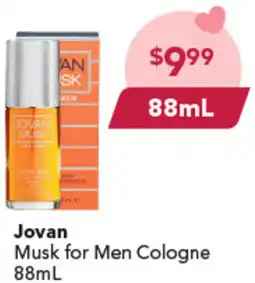 Amcal Pharmacies Jovan Musk for Men Cologne offer