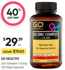 Super Pharmacy Go healthy zinc complex 1 a day offer