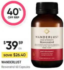 Super Pharmacy WANDERLUST Resveratrol offer