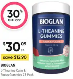 Super Pharmacy Bioglan l-theanine calm & focus gummies offer