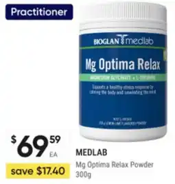 Super Pharmacy Medlab mg optima relax powder offer