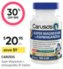 Super Pharmacy Carusos super magnesium ashwagandha offer