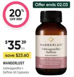 Super Pharmacy Wanderlust ashwagandha saffron offer