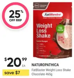 Super Pharmacy Naturopathica fatblaster weight loss shake chocolate offer