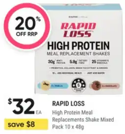 Super Pharmacy Rapid loss high protein meal replacements shake mixed pack offer
