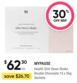 Super Pharmacy Mypause health slim down shake double chocolate offer