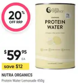 Super Pharmacy Nutra organics protein water lemonade offer