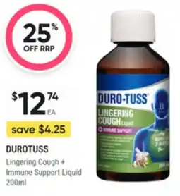 Super Pharmacy Durotuss lingering cough immune support liquid offer