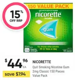 Super Pharmacy nicorette Quit Smoking Nicotine Gum Classic offer