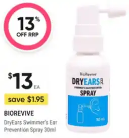 Super Pharmacy Biorevive dryears swimmer's ear prevention spray offer