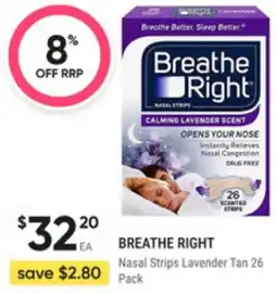 Super Pharmacy Breathe right nasal strips lavender tan offer
