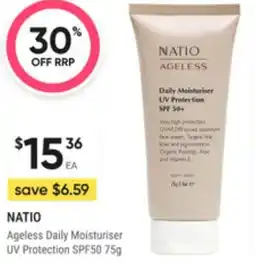 Super Pharmacy Natio ageless daily moisturiser uv protection spf50 offer