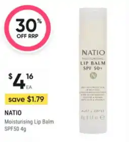 Super Pharmacy Natio moisturising lip balm spf50 offer