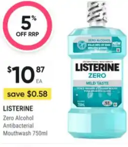 Super Pharmacy Listerine zero alcohol antibacterial mouthwash offer
