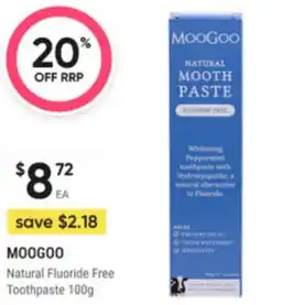 Super Pharmacy Moogoo natural fluoride free toothpaste offer