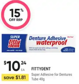 Super Pharmacy Fittydent super adhesive for dentures tube offer