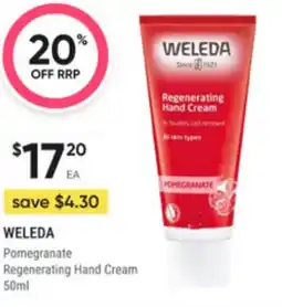 Super Pharmacy Weleda pomegranate regenerating hand cream offer